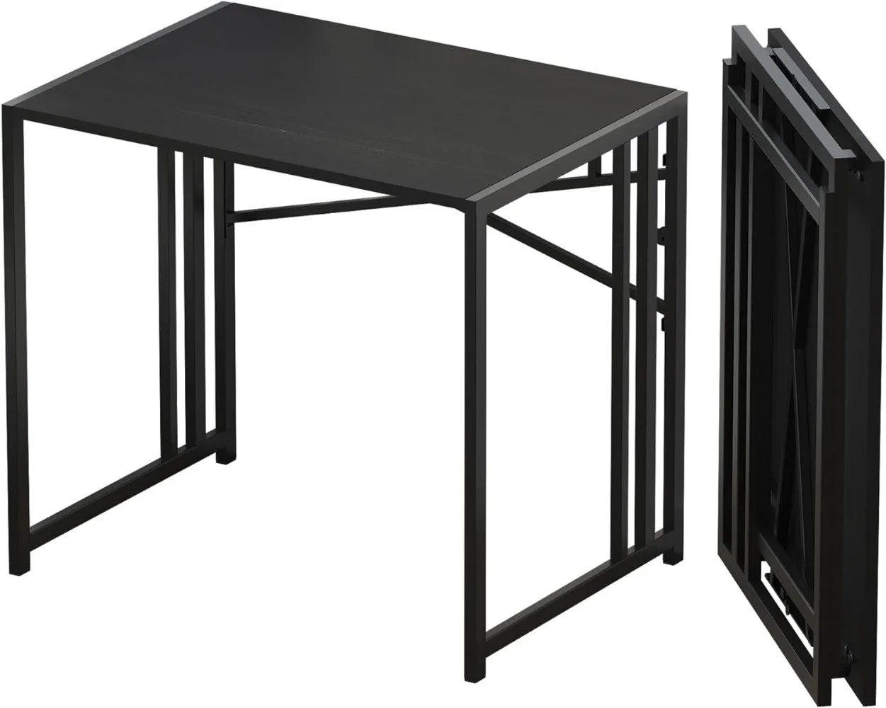 Small Folding Computer Desk 32 inch, Writing Gaming Computer Desk for Small Spaces, No Assembly Required Small Office Desk