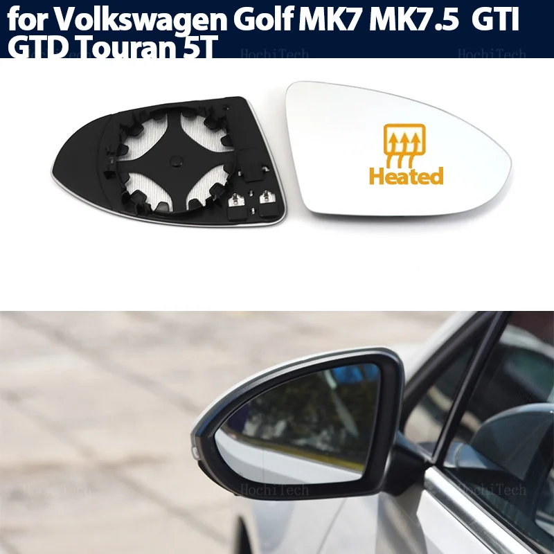 Heating Side Mirror Glass Lens Door Wing Rear View Mirror Glass for Volkswagen VW Golf 7 MK7 / MK7.5 GTI GTD 2012-21 Touran 5T