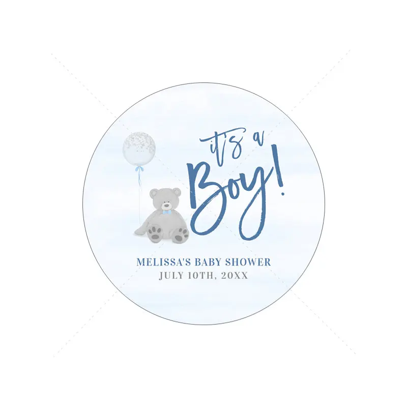 Pegatinas personalizadas para Baby Shower, etiqueta para recién nacido, niño, niña, cumpleaños, bautismo, nombre personalizado, fecha, lindo oso,