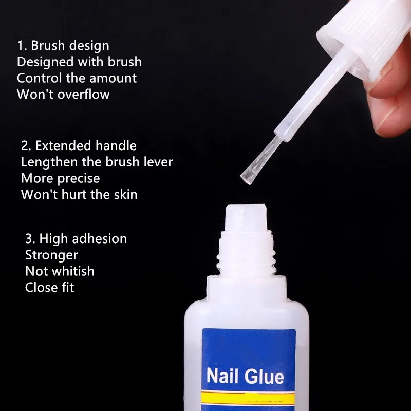 1pc False Nail Rhinestone Glue 10g Nail Art Glue Fast-Dry Adhesive False Nai Tips Ail Glue for 3D Decoration Tip Manicure Tool