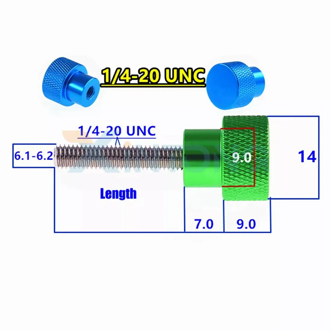Beicai 1Pc 1/4-20 UNC Knurled Thumb Screws Aluminum Alloy + Stainless Stee Colourful Hand Grip Knob Bolts For Camera Tripod