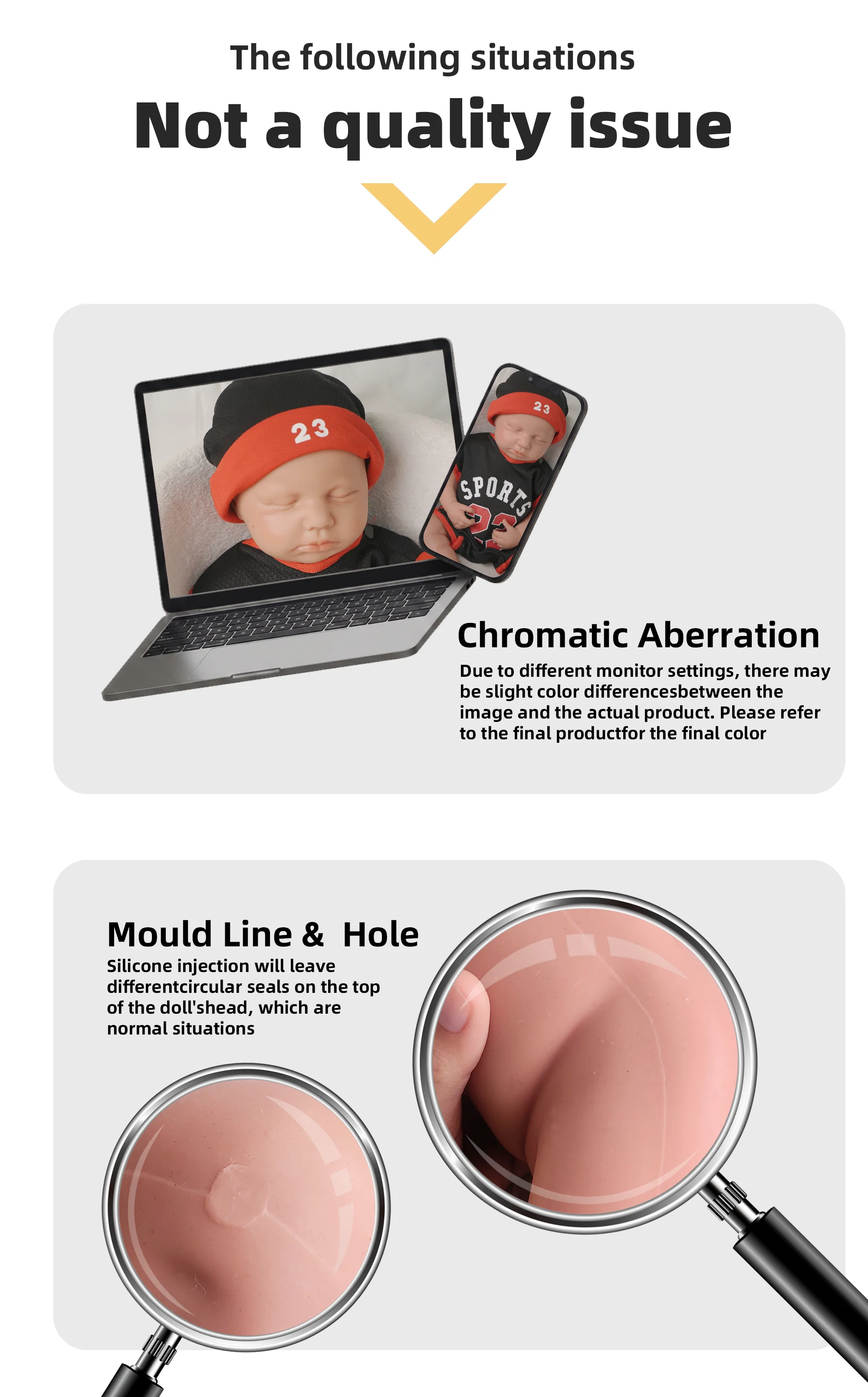 18,89 Zoll flexible Silikon-Reborn-Puppe, 3,05 kg, Reborn-Baby als Weihnachtsgeschenk, kuscheliges Baby-Mädchen zur Unterstützung bei der Heilung – Detail 10