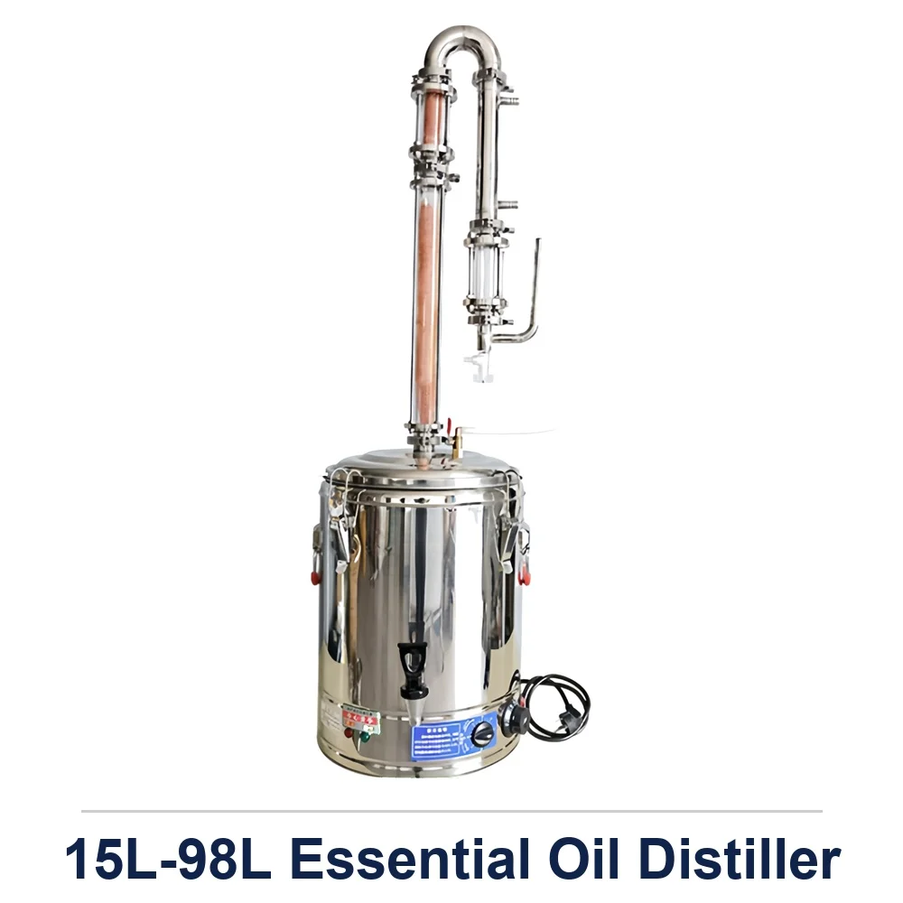Commercial 15L-98L Stainless Steel Electric Essential Oil Distiller Machine Vacuum Distillation Plant Equipment Motor for 50L