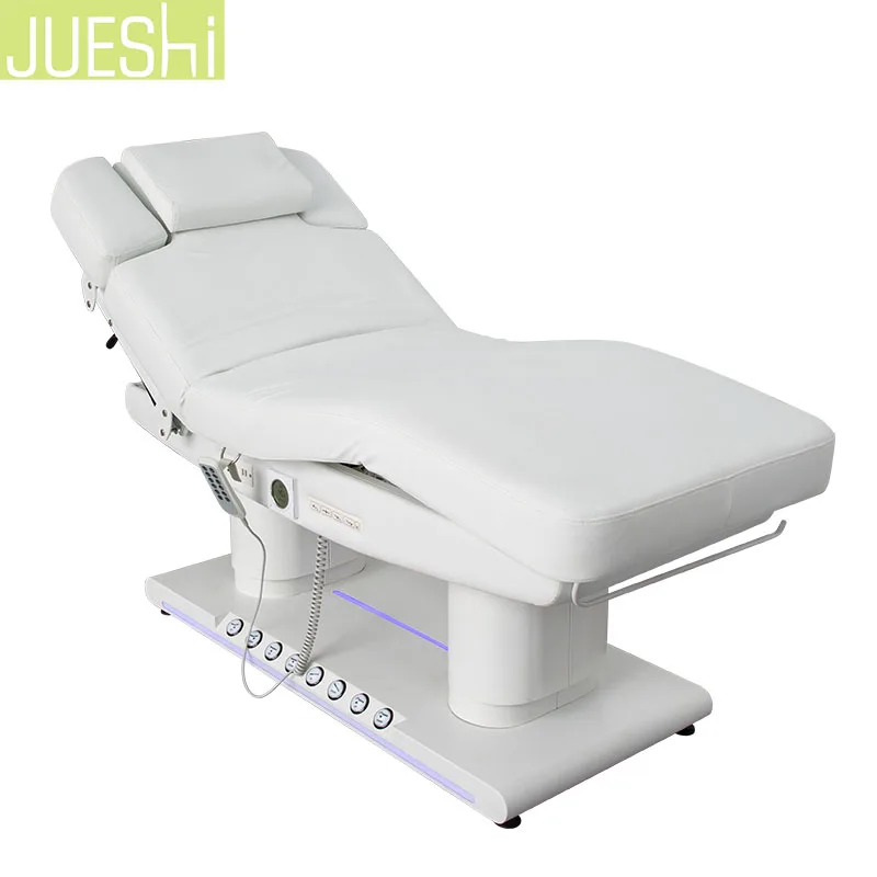JUESHI Luxury Style Electrical Reclining Massage Bed Beauty Lifting Facial Massage Bed Memory Foam Mattress for Beauty Salon