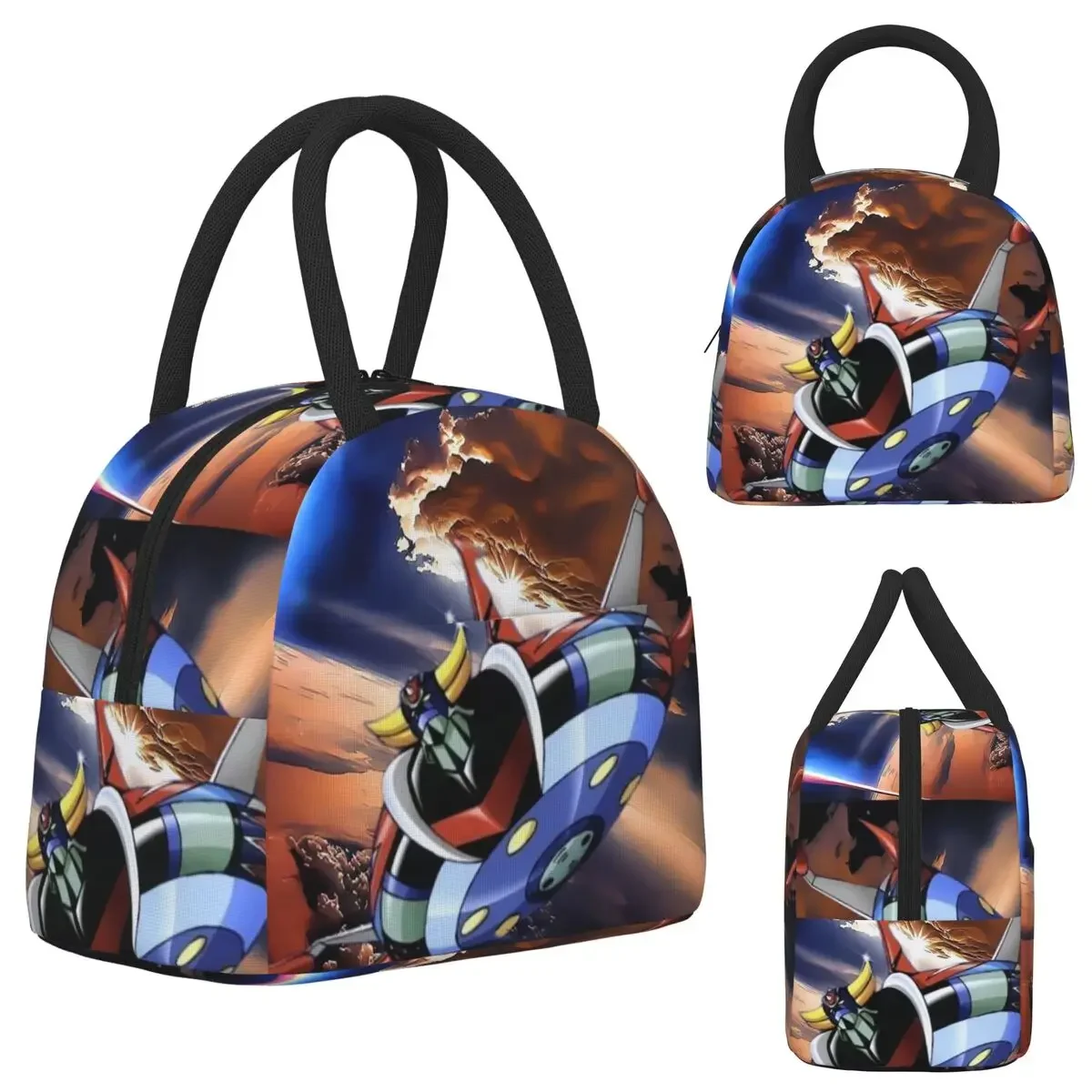 Goldrake Goldorak Anime Mazinger Z UFO Robot Grendizer Insulated Lunch Bag for Women Office Cooler Thermal Lunch Boxes Container