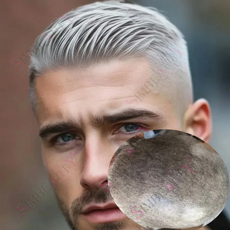 

Натуральная линия роста волос, оттенки 1b80, 1b65, серый, коричневый, черный, 100% натуральные волосы Реми, 6 дюймов, невидимая тонкая полиуретановая основа, мужской парик-накладка