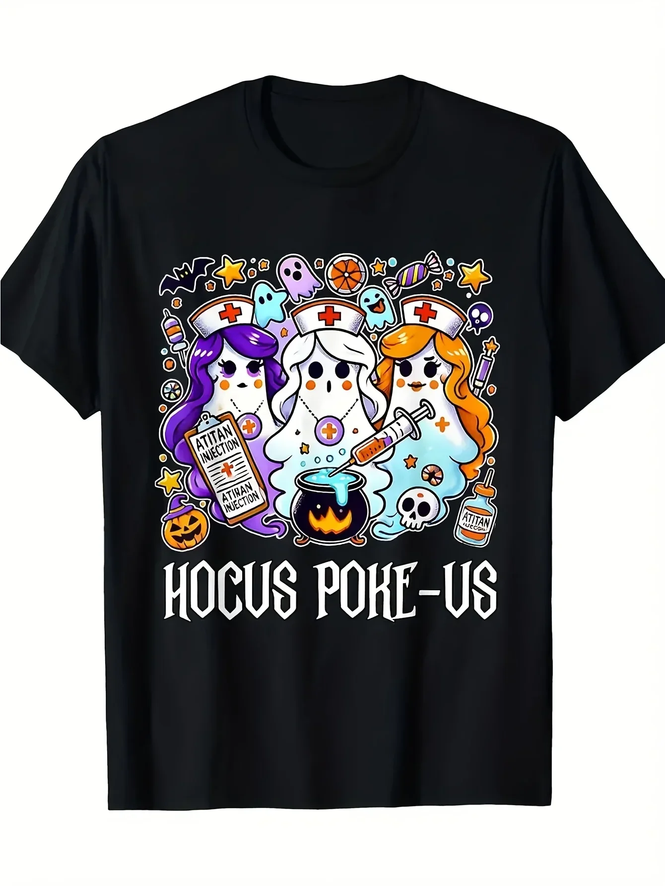 2026 New  Nurse Witch T-Shirt Same Style for Men and Women 2026 Summer Short-sleeved Printed T-shirt 180G S-5xl