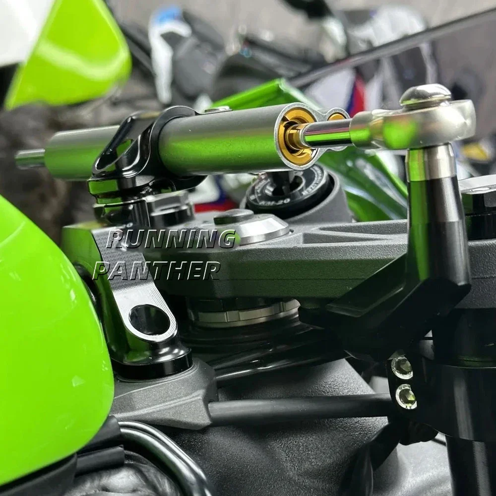 Accesorios para motocicleta ZX-6R 2024, estabilizador de amortiguador de dirección y Kit de montaje de soporte para Kawasaki Ninja ZX-6R ZX6R ZX 6R