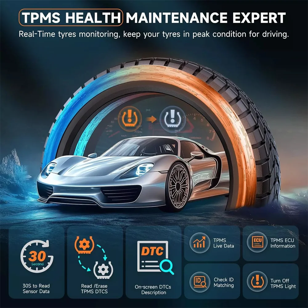 أداة ضغط الإطارات الأوتوماتيكية من FOXWELL T2000 PRO TPMS أجهزة استشعار تنشيط برمجة قارئ رمز السيارة obd2 أدوات تشخيصية #5