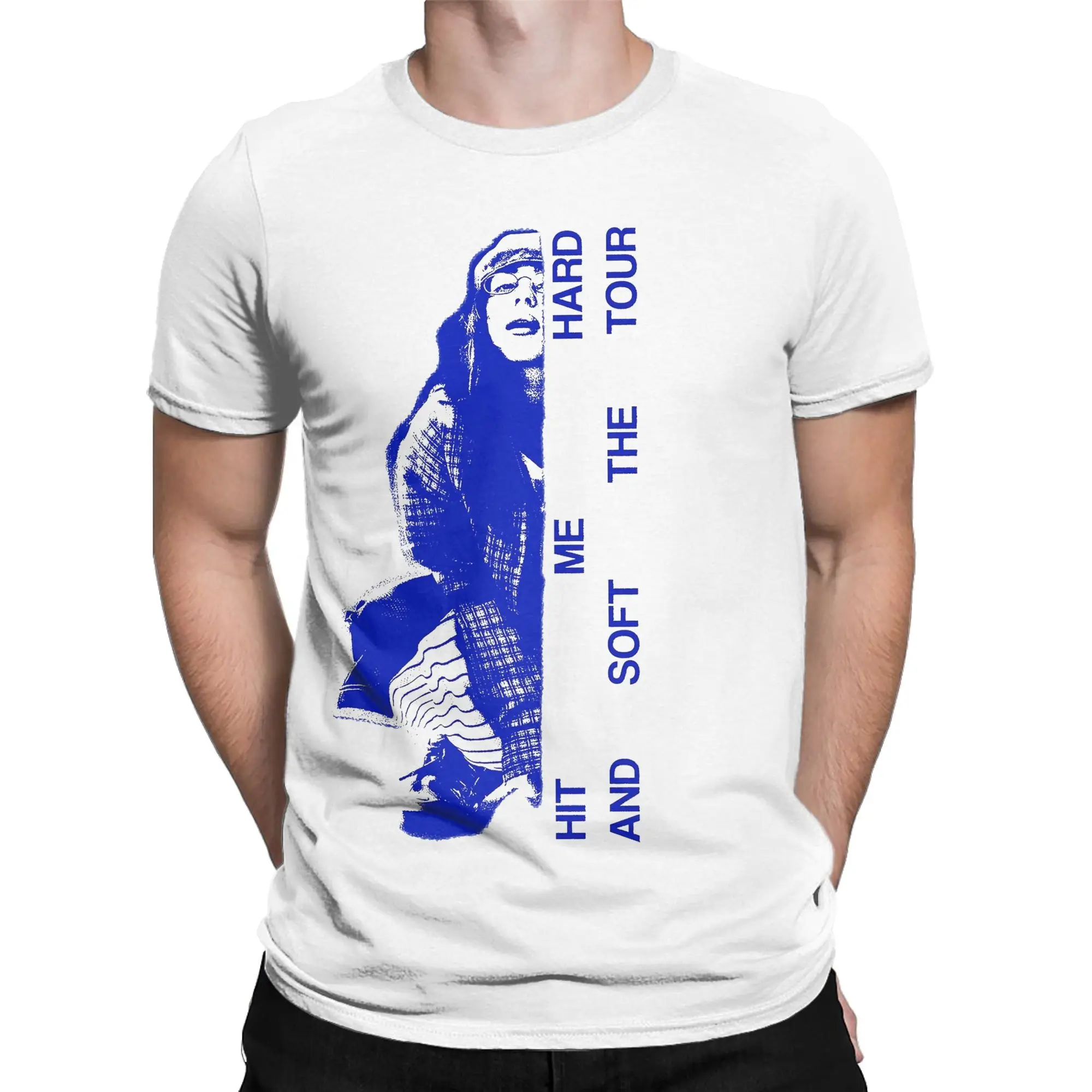 Men\'s T-Shirt Hit Me Hard And Soft Cool Pure Cotton Tees Short Sleeve T Shirts Round Neck Clothes Big Size