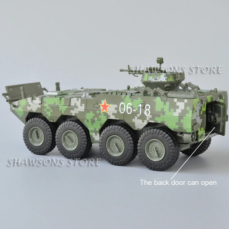 Diecast Military Model Toy 1:38 Armored Fighting Vehicle China Type 08 AFV Pull Back Sound Light Miniature Replica