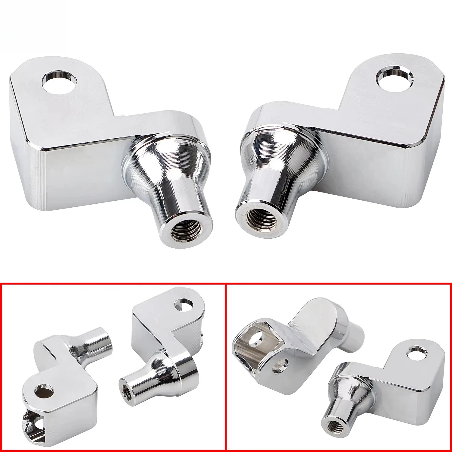1 Pair Motorcycle Chrome Aluminum Front Foot Pegs Adapter Fits For Honda Goldwing 1500 GL1500SE Shadow ACE 1100 VT1100T Tour