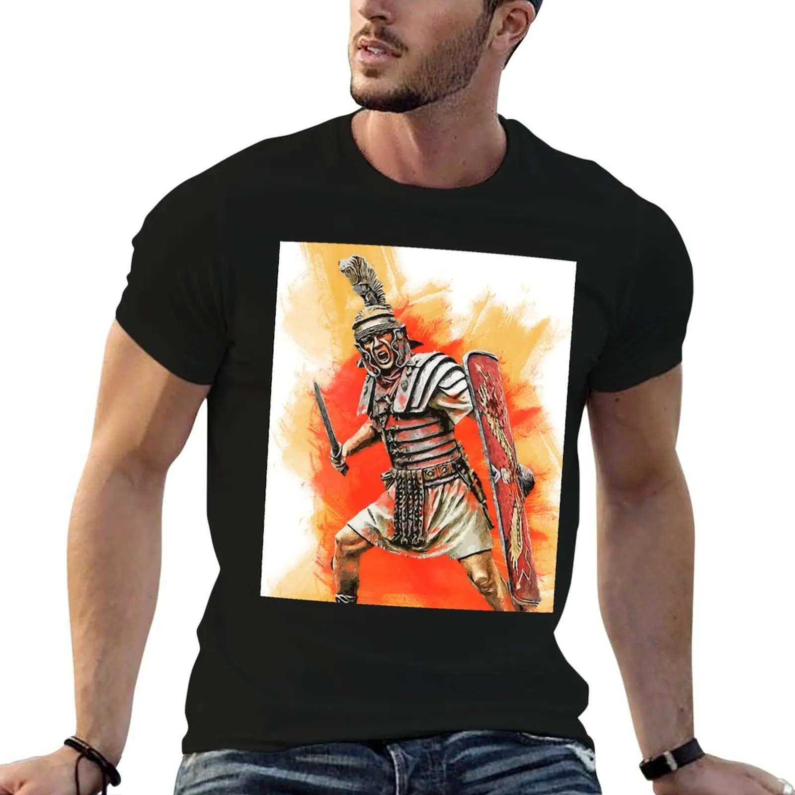 Camiseta con retrato de una legionaria romana, camiseta personalizada, camisetas gráficas de cosas de anime, ropa kawaii, camiseta para hombre