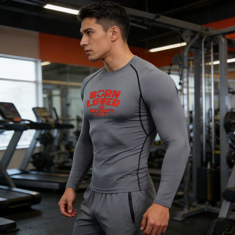 تي شيرت للياقة البدنية مريح للرجال، قميص علوي مناسب للتنفس، أكمام رياضية قابلة للتمدد، بدلة لياقة بدنية مرنة للتدريب #4