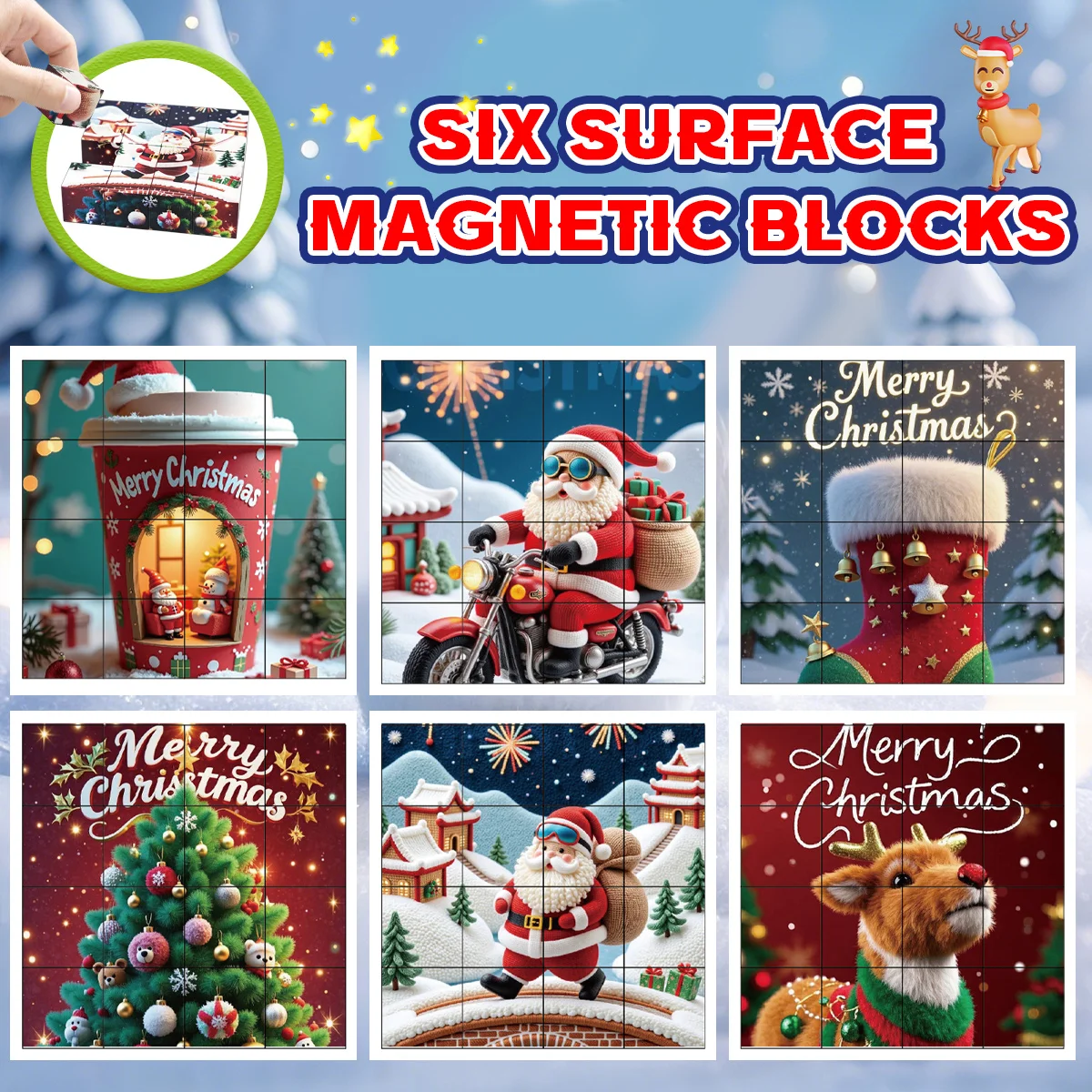 ألعاب ألغاز مغناطيسية لعيد الميلاد، أنماط متنوعة، ألعاب تجميع مغناطيسية، مناسبة للأولاد والبنات، هدايا عيد الميلاد وأعياد الميلاد