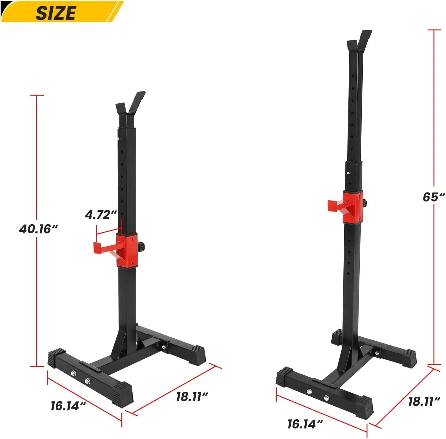 Adjustable Portable Squat Rack 441LBS Max Load Barbell Squat Rack Stands 45-70.5 Adjustable Bench Press Stands Dip Stand