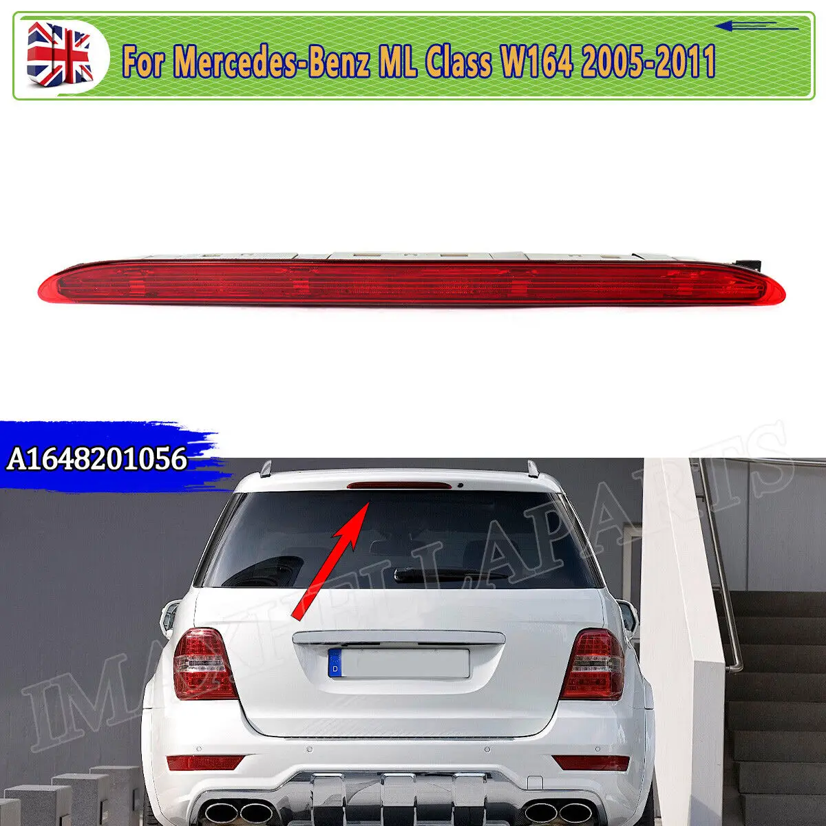 Third 3rd High Stop Brake Light Lamp For Mercedes-Benz W164 ML300 ML400 ML450 ML500 ML350 2005-2011 Rear High-mounted Stop Lamp