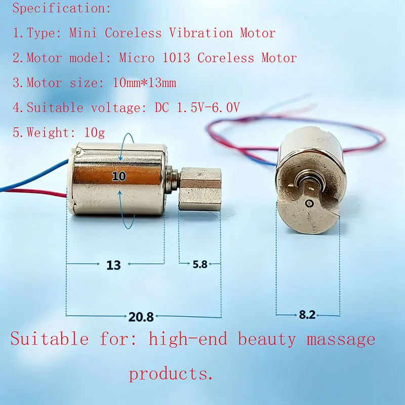 10×13mm Coreless Vibration Motor DC 1.5V-6V Eccentric Wheel for Massager Toy