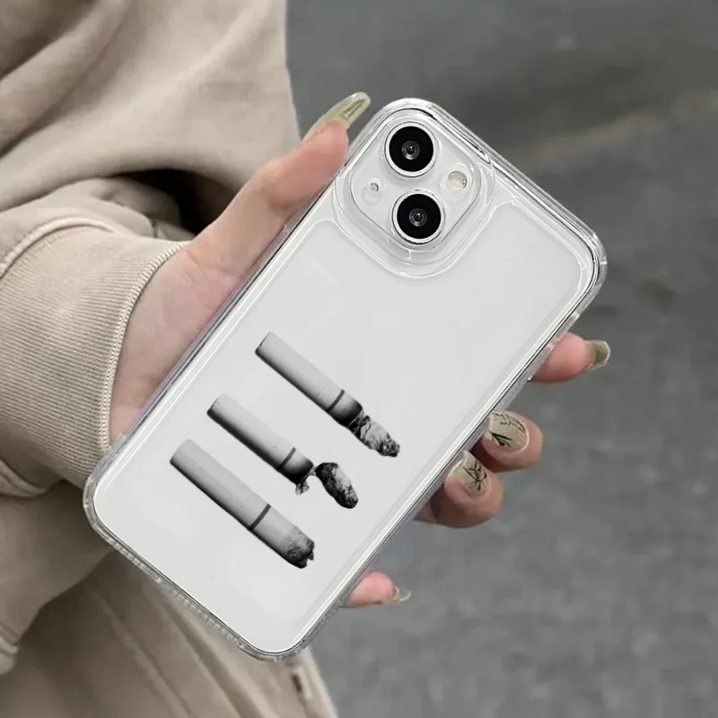 

Cigarette butt pattern design phone case for iPhone 17 16 15 14 13 12 11 Pro/ Max/Plus shock-proof rear cover anti-fingerprint