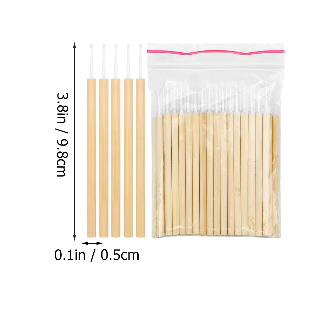 Bamboo Eyelash Grafting Cleaning Swabs 100pcs Lightweight Compact Premium Material Safe Practical Home Use Beauty Shop Counter