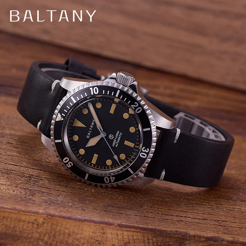 Diver Watch MilSubmariner Homage S3075 Sapphire Waterproof 20Bar Leather strap Classic Automatic Mechanical Wristwatch Men