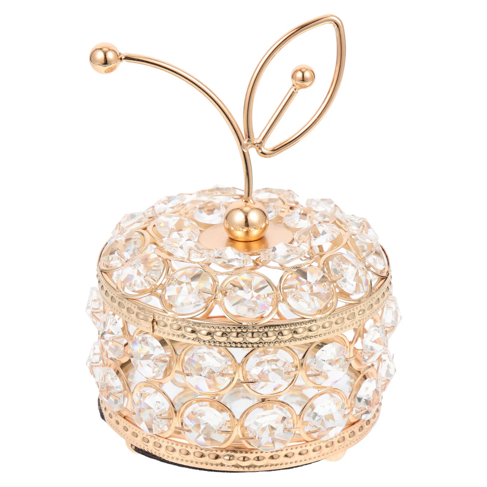 

Crystal Jewelry Box Hollow Out Exquisite Ring Earrings Necklace Storage Container Lid Creative Trinket Organizer Decorative Case