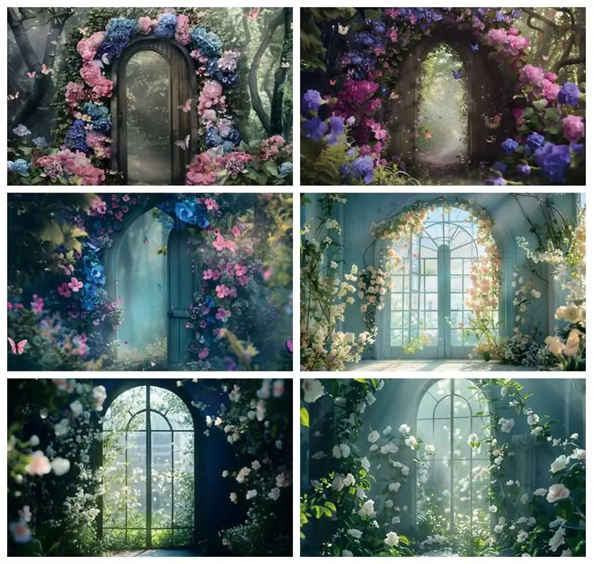 

Laeacco Fantasy Forest Garden Backdrop Spring Fairy Flowers Butterfly Girls Birthday Wedding Porttrait Photography Background