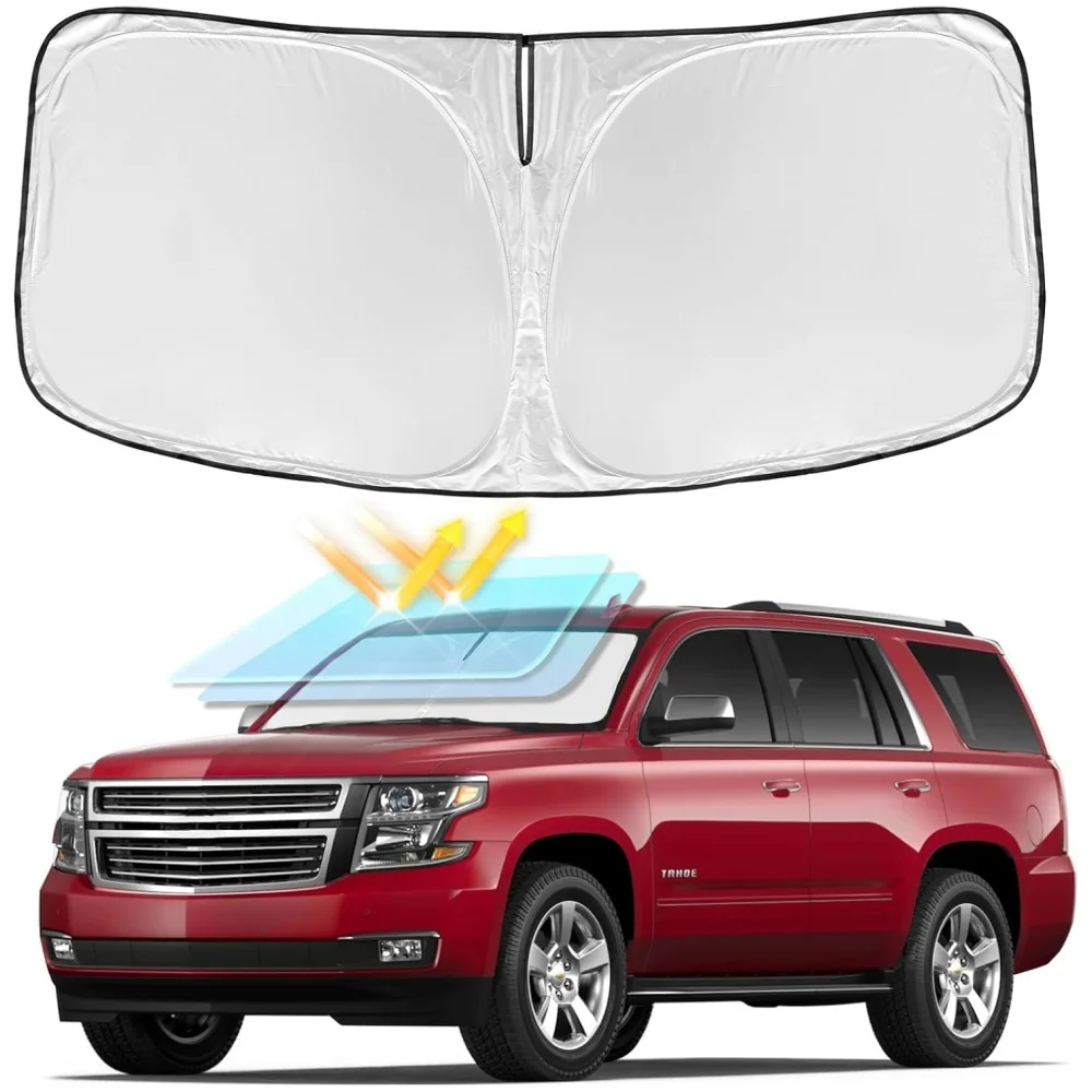 For Chevrolet Tahoe 2015-2020 Windshield Sun ShadeCar Sunshades For Front Windows Shade Cover Retractable Shade Blocks UV Rays