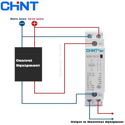 Original CHINT NCH8-20 NCH8-25 20A 25A 63A Contactor Modular de CA para el hogar con carril Din para el hogar 2NO 2NC 1NO 1NC 4NO 220V/230V