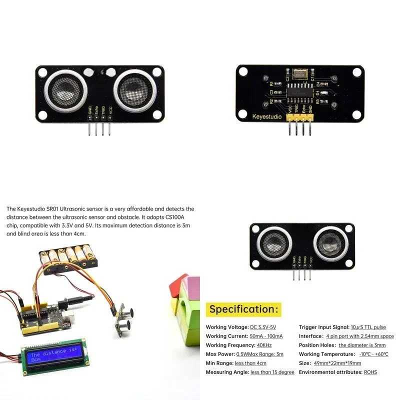 kit-de-eletronica-diy-stem-ks0504-sr01-sensor-ultrassonico-v3-para-microbit-e-arduino