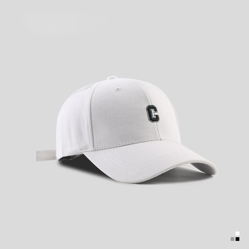 Hard-top C Letter Baseball Cap Men Women\'s Korean version of the tide peaked cap wide-brimmed big head the curved brimmed hat