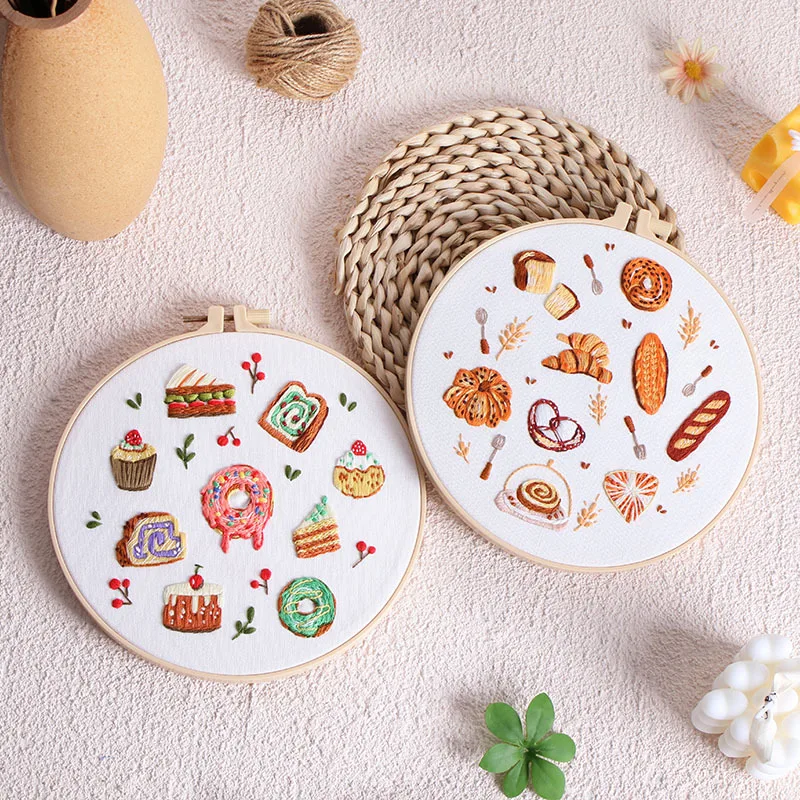 طقم تطريز بأسلوب مختلط مع تعليمات EN، خيط، قماش مختوم، إبرة لديكور الغرفة بنفسك #4