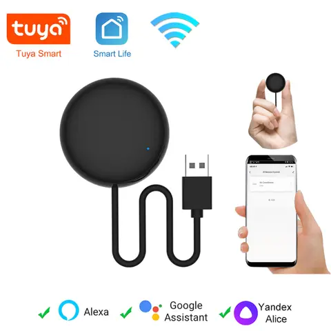 Tuya Smart Universal IR Remote WiFi for Smart Home Control for TV Air Conditioner Works with Tuya Alexa Google Home Yandex Alice