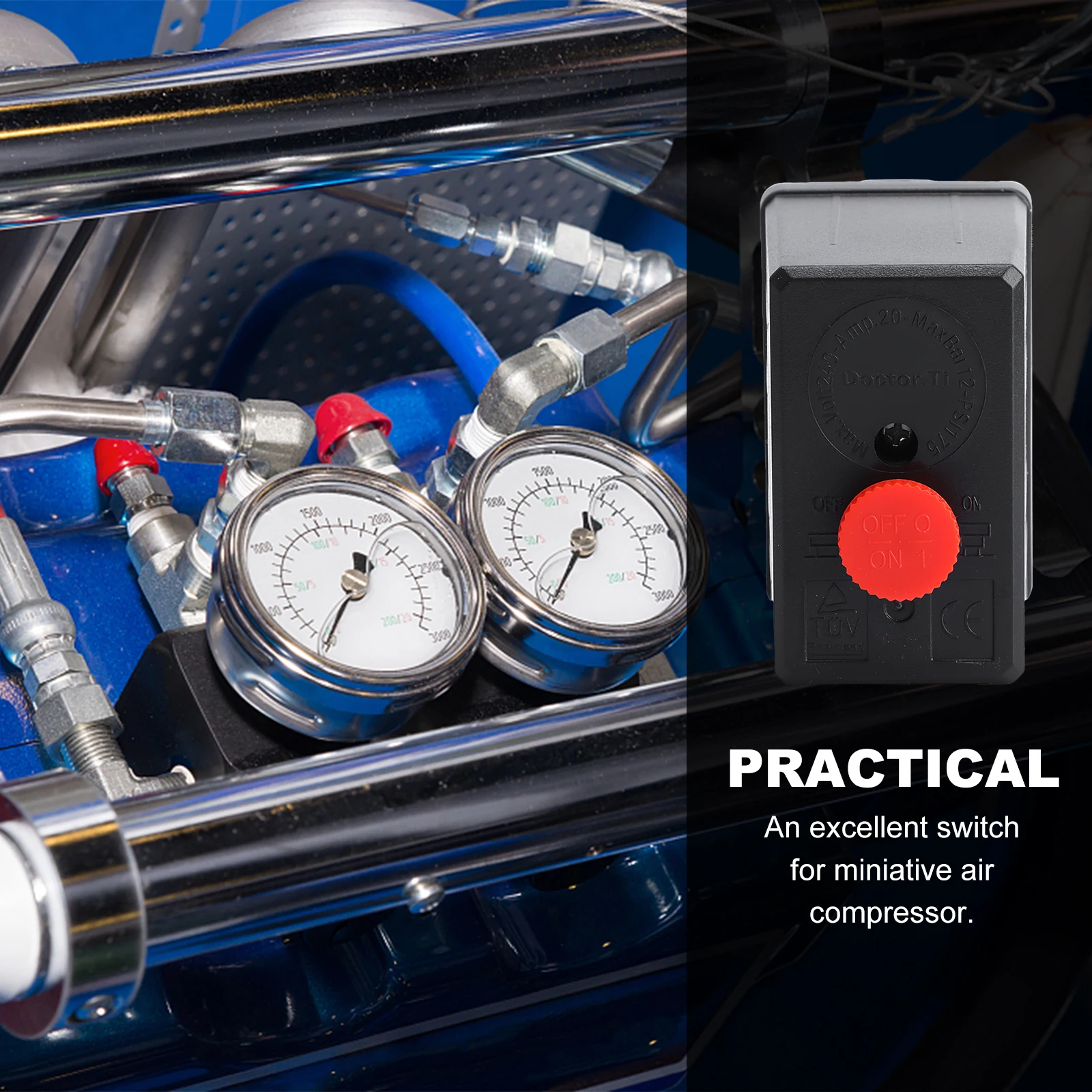 

Pressure Control Valve 240V Air Compressor Switch Heavy Duty Max 175 PSI Unload Energy Saving Easy Install Replacement