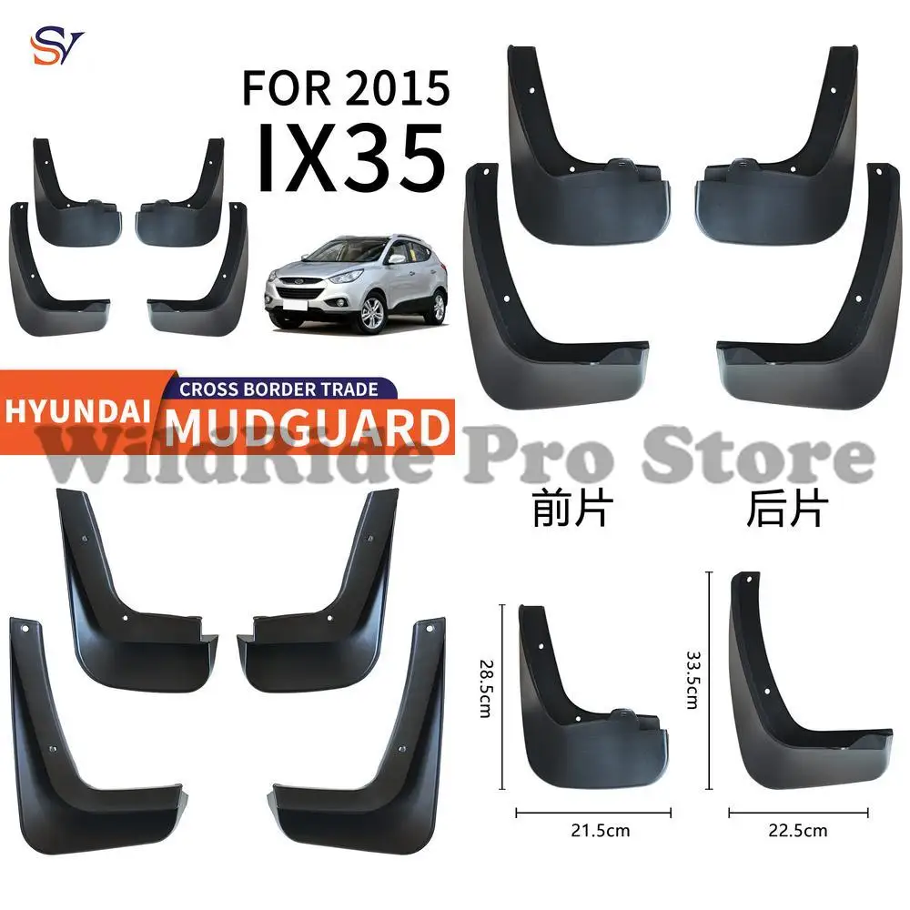 

Front and Rear Fender Flares for 2015 Hyundai IX35 Easy Installation Rubber Mud Guards Protection
