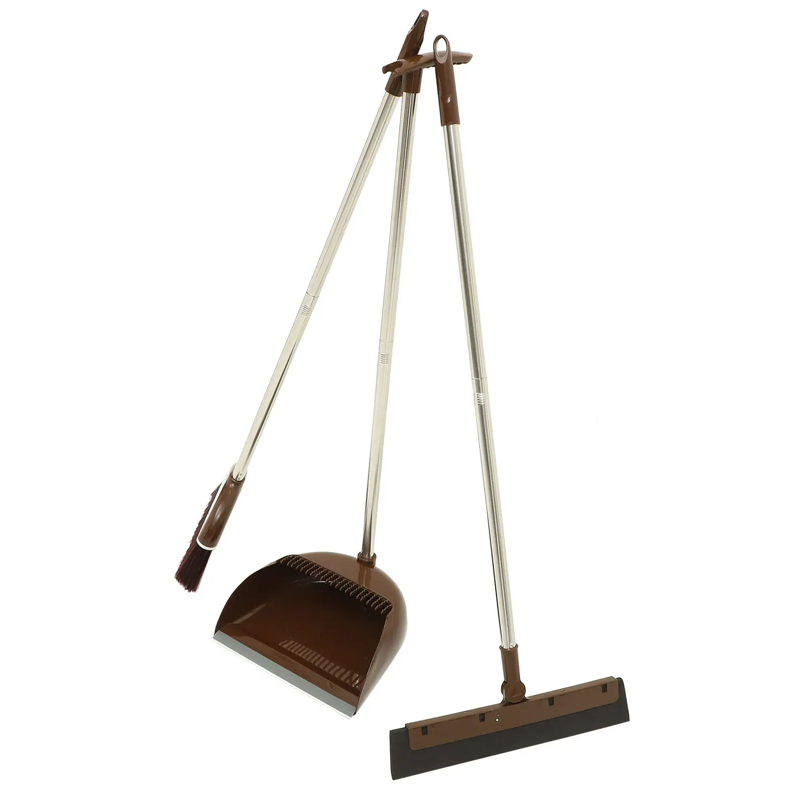 1Set Premium Home Cleaning Broom Dustpan Combo Ergonomic Extended Handle Floor Sweeping Tool for Wood Tile Cement Surfaces Tidy
