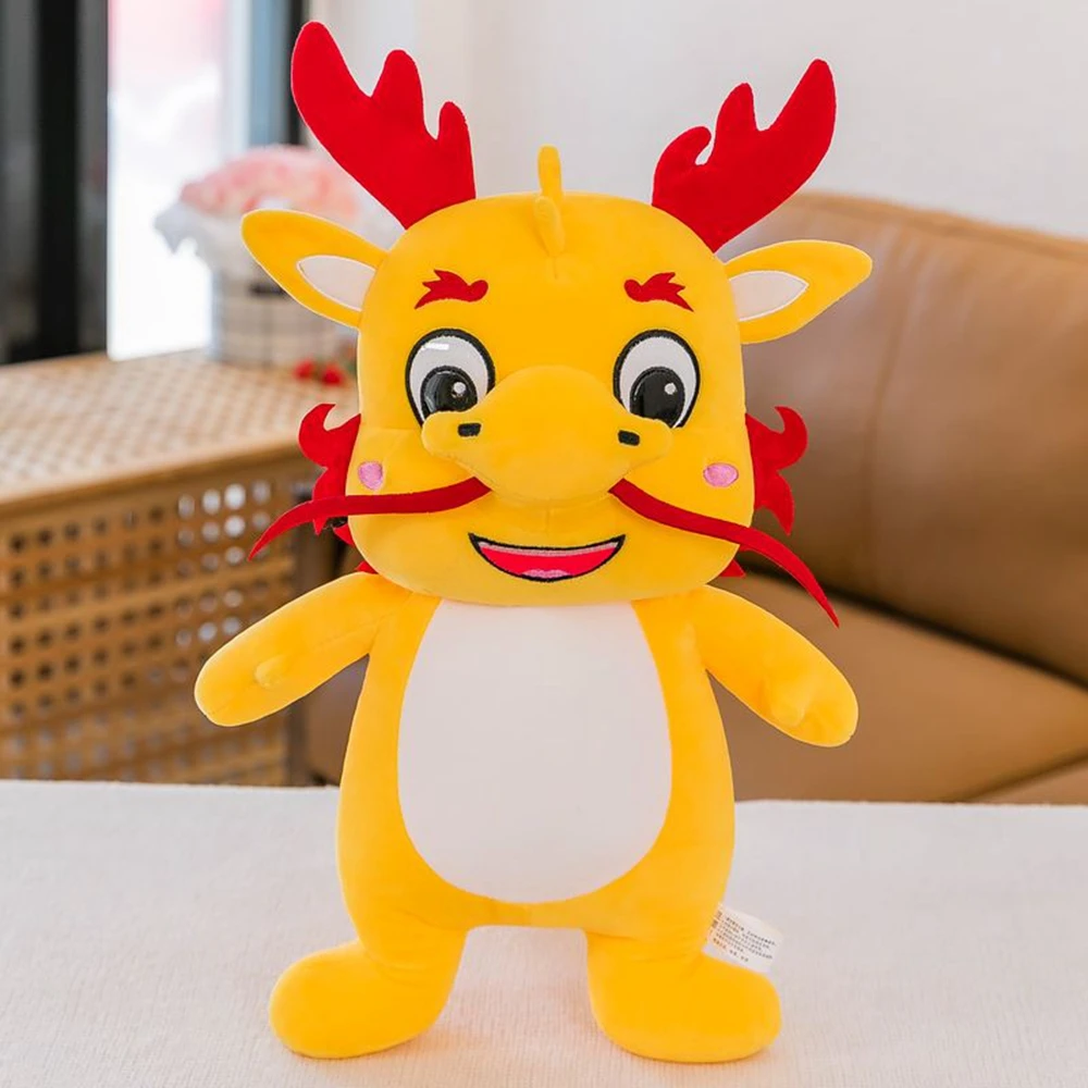 38CM Chinese Dragon Plush Toy Auspicious Zodiac In Charge Of Rain East China Sea Dragon King Kawaii Internet Celebrity Doll Gift