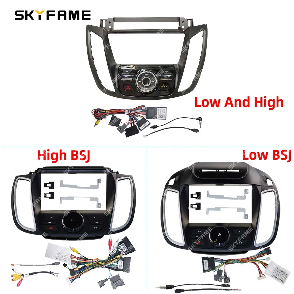 SKYFAME Car Fascia Frame Adapter Canbus Box Decoder Android Radio Dash Fitting Panel Kit For Ford Kuga 2 Escape 3 C-MAX