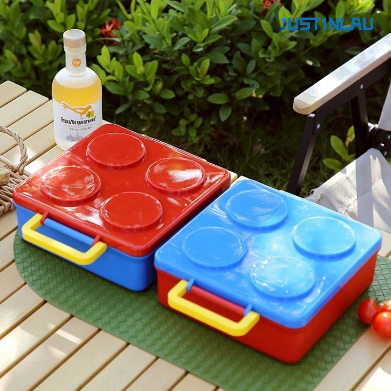 Building Blocks Lunch Box Creative Picnic Salad Bento Box Microwave Available Heating Student School Office Fruit Food Container