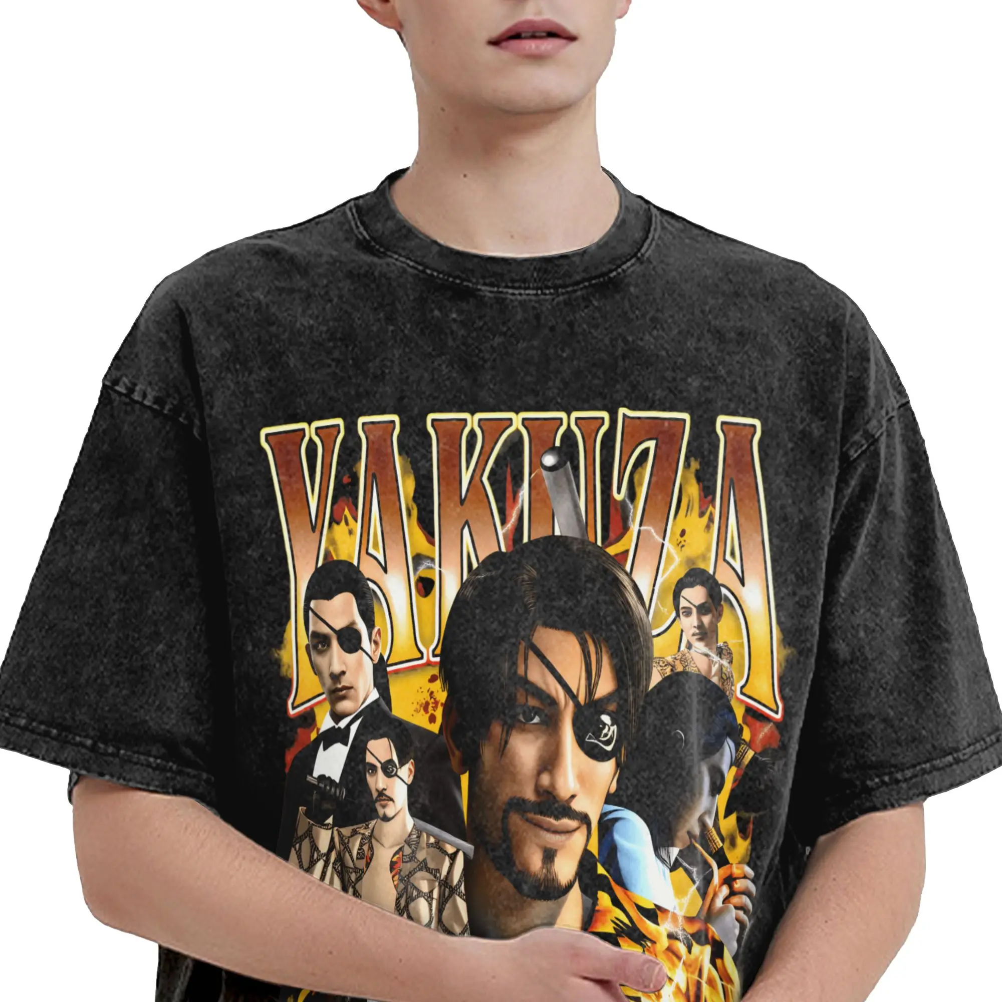 Yakuza Majima T Shirts for Men Cotton Vintage T-Shirts O Neck  Tee Shirt Short Sleeve Tops Gift Idea