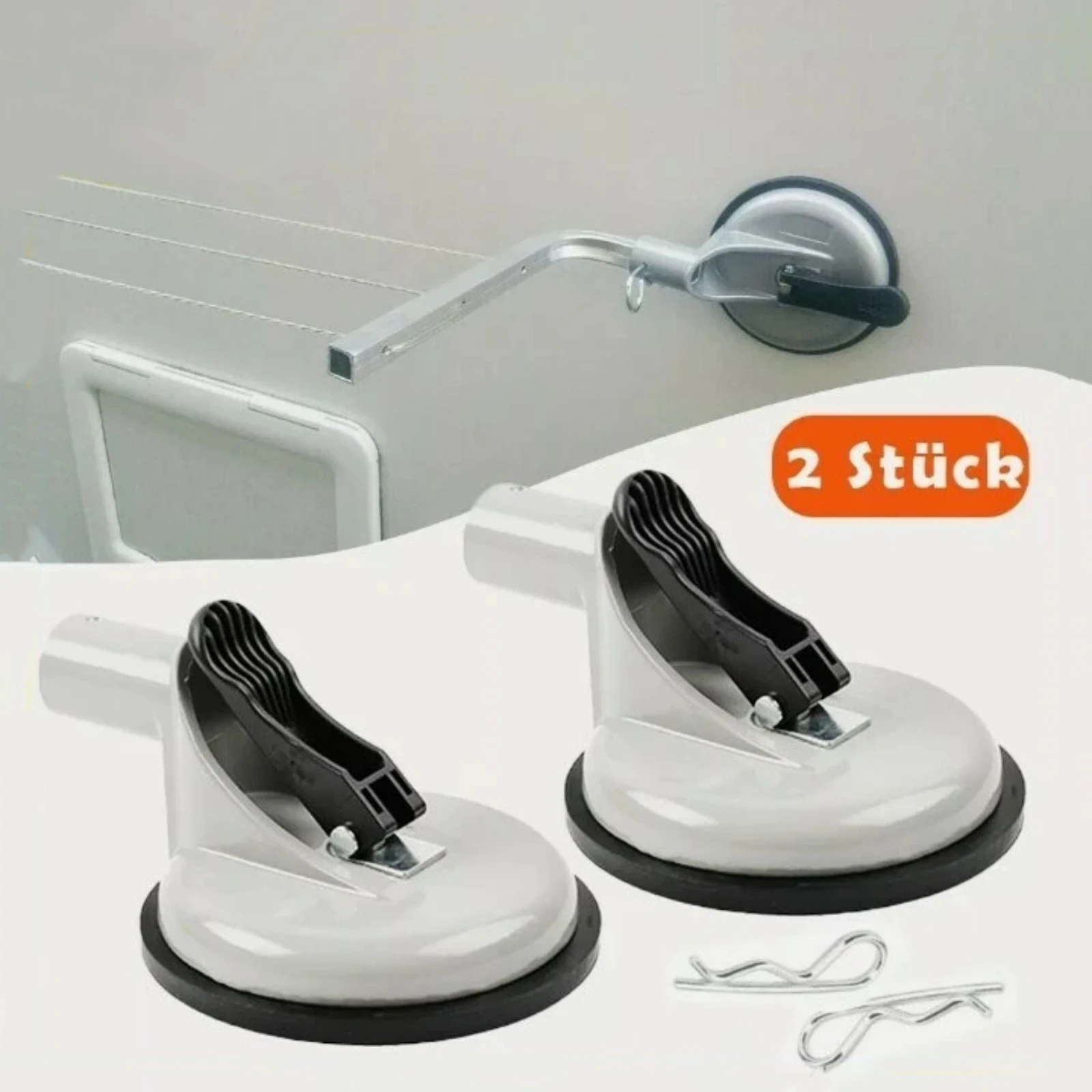 2 Pieces Wall Mounted Bracket Suction Cup Bracket Sunshade Footrest Compatible With Thule Omnistor RV Suction Cup Accessories