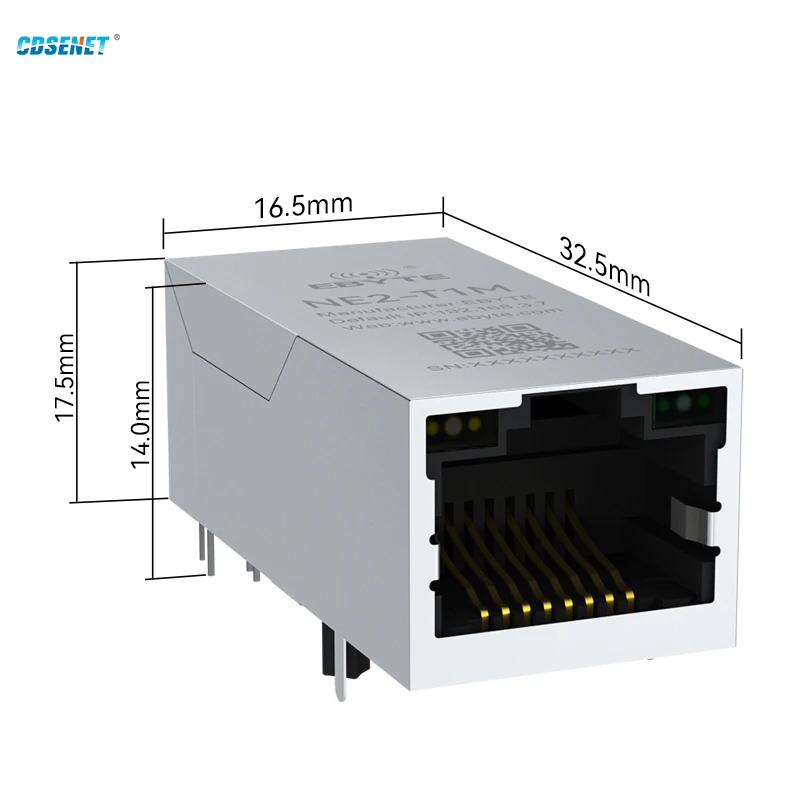 TTL Serial to RJ45 Ethernet Super Netword Port CDSENET NE2-T1M 2 way Small Size Bulid in PHY Fit PCB Board Modbus TCP to RTU