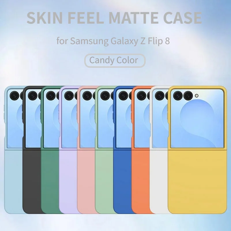 Fashion Pure Candy Color Skin-friendly Ultra Slim Hard PC Case For Samsung Z Flip 8 7 FE 6 5 4 Flip 8 Shockproof Protector Cover