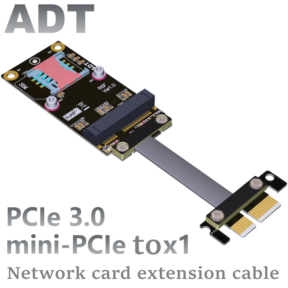 

PCIe x1 extension cable is transferred to mini PCIe wireless network card mpcie flat cable