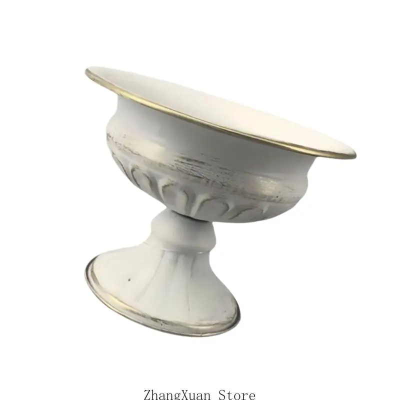 Eisen dekorative Pflanzer Antik Metall kleine Sockel Urne Vasen Blumentopf Dekore 3XUF – Detail 3
