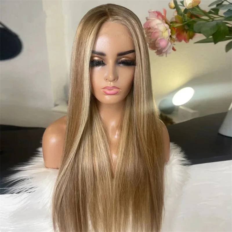 13x6 Hd Transparent Lace Frontal Wig Human Hair 613 Blonde Colored Straight Ash Blonde Full Lace Human Hair Wigs Ombre Highlight