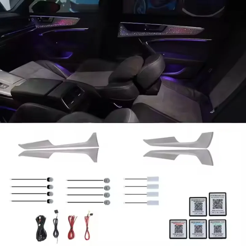 

Customizable Audi Interior Car Ambient Light Strips RGB LED Multicolor Atmosphere Lighting With 3M Tape Waterproof Design