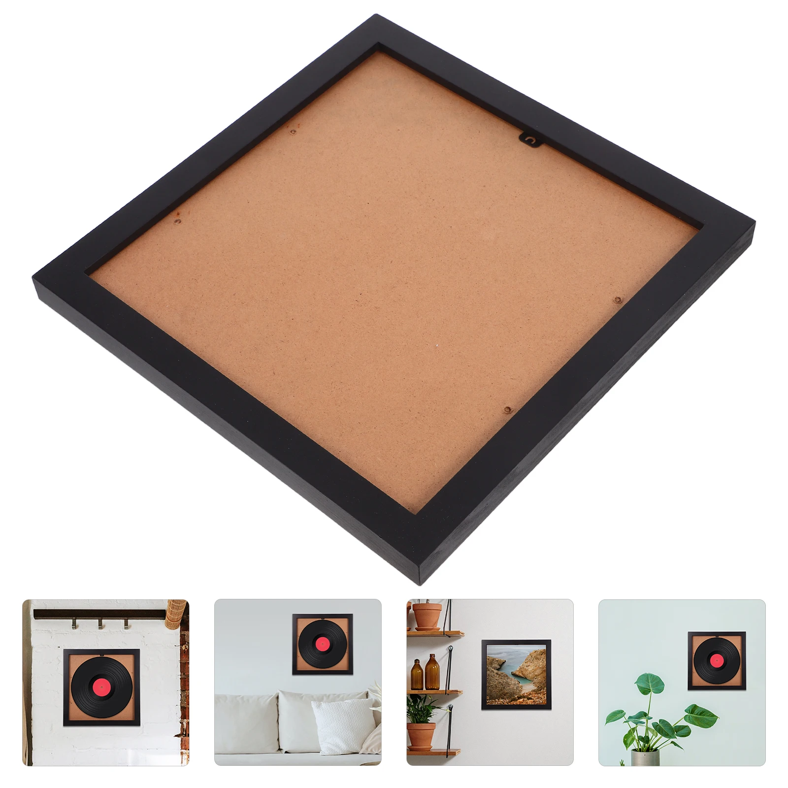 

Vinyl Records Display Frame Black Cover Album Photo Cd Wall Decor Dust Protection Office Music Room