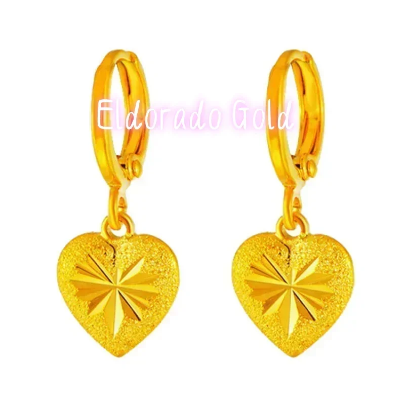

Золотые серьги Eldorado Gold из настоящего золота 999 пробы, приносящие удачу и благополучие, с узором в виде цветов и листьев, цельные.