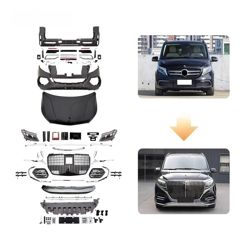 Factory  V W447 MPV Convert Kit Grill Bumper Headlamp Hood Accessories for 2016-2024 Benz V W447 Vito Viano Body Kit